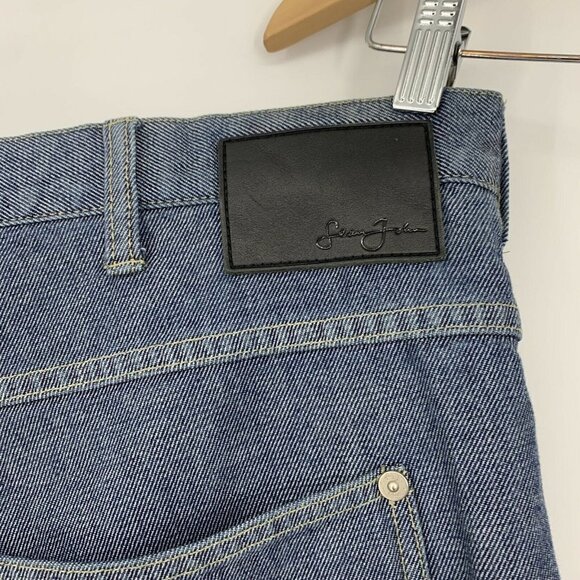 Vintage Sean John Zipper Hem Straight Leg Jeans Mens Size 42 Blue Denim 44x33 - Picture 6 of 11